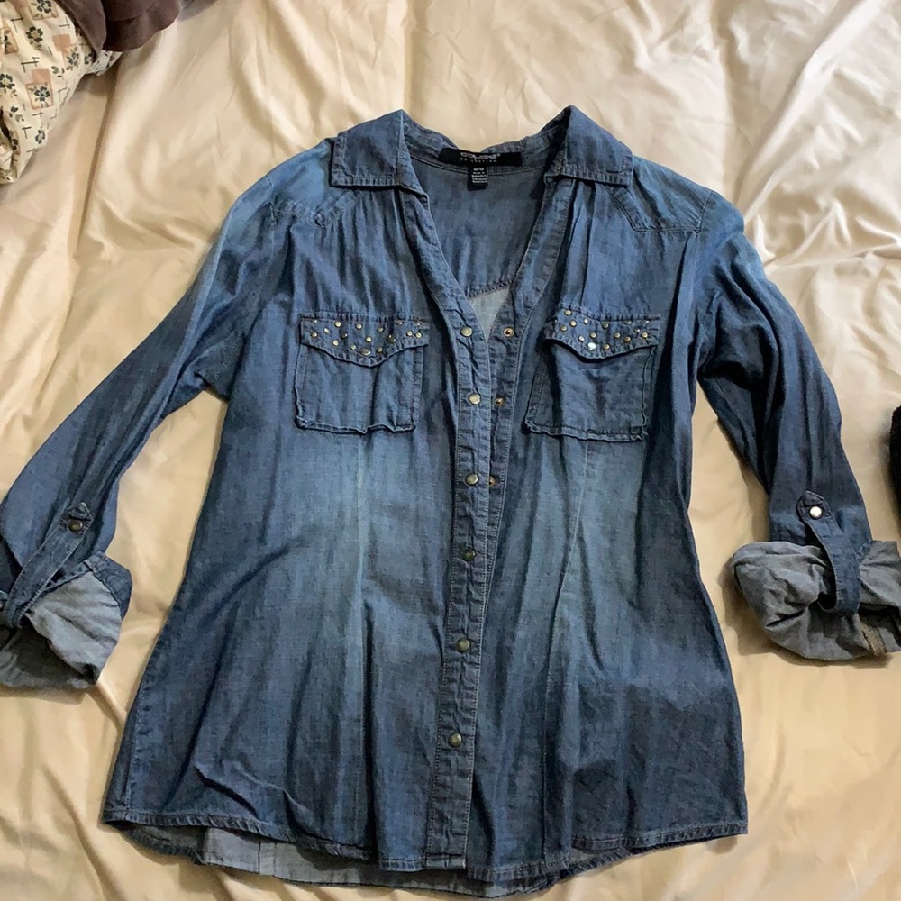 Denim button up